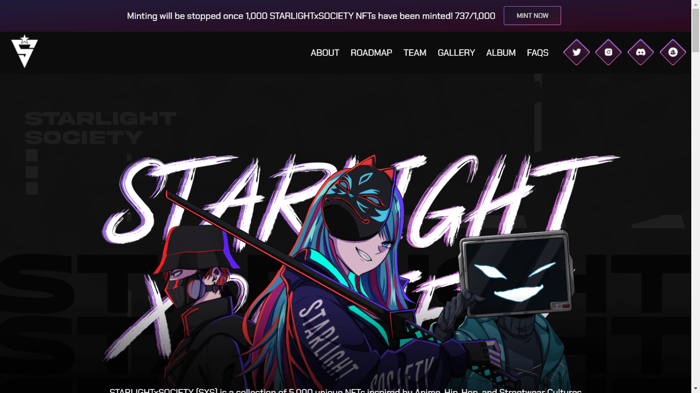 STARLIGHTxSOCIETY project screenshot