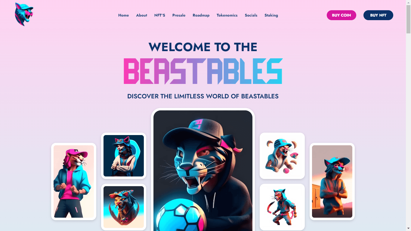 Beastables NFT project screenshot